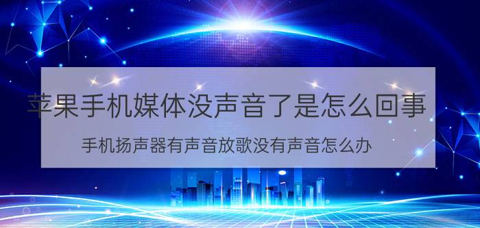 苹果手机媒体没声音了是怎么回事 手机扬声器有声音放歌没有声音怎么办？